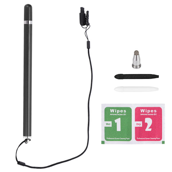 Kapacitiv stylus med høj følsomhed, bærbar, universel, digital mobiltelefon, tablet, touch pen, sort