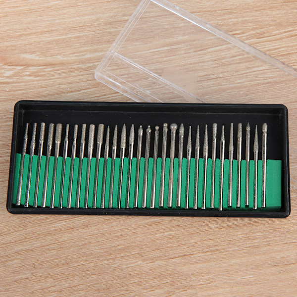 30PCS Diamant Skaft Slipning Rotary Borr Bits Set Glas Jade Smycken Gravering Snidning Verktyg