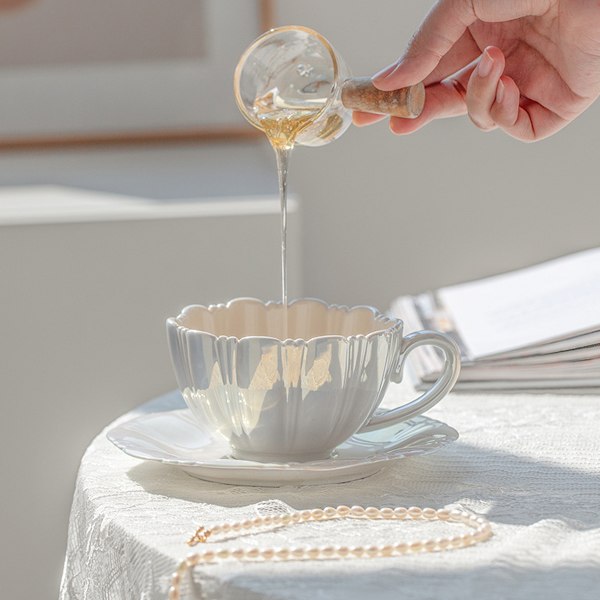 300 ml blommig kaffekopp och fat set keramikmugg presentkopp eftermiddagste grossistmugg