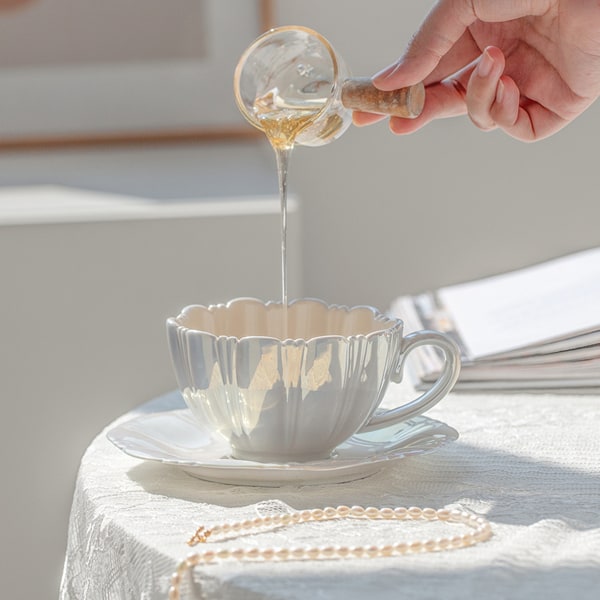 300 ml kaffekopp og skålsett i keramikk, gavekopp, ettermiddagste, engroskopp