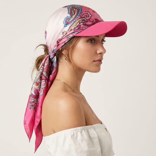 Dame solhatt skjerf med selvbindende brem, strandferiehatt, solhatt, cellegiftlue Vert