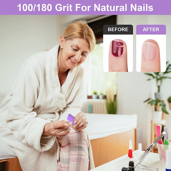 Buffer Block Nagelfil, 100/180 Grit Sponge Nagelfilar för