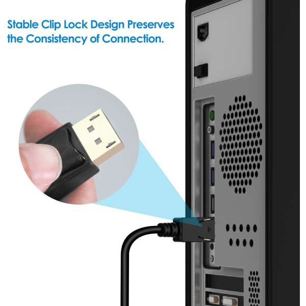 Rankie DisplayPort (DP) till HDMI-kabel, klar för 4K-upplösning, 6