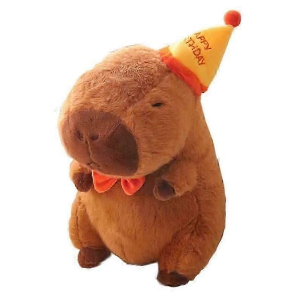 Suuri pehmeä kapybara-pehmolelu sohvan koristeeksi 30 cm with Hat 23cm