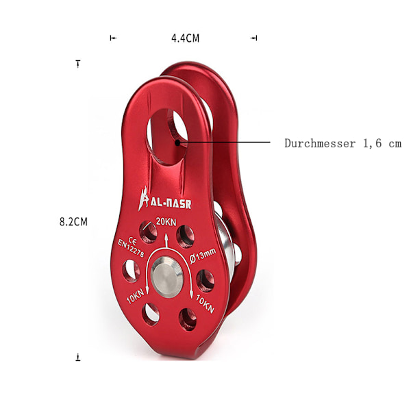 Avböjningsrulle Avböjningsrulle 22 kN - för rep upp till 13 mm diameter