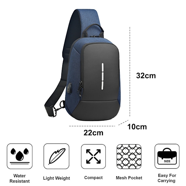 En-axlad väska crossbody väska: en-axlad ryggsäck casual cross bröst sidväska