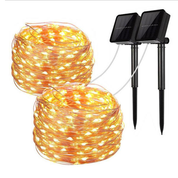 [2-pack] Solcellslampor Utomhus, Litogo 12M 120 LED-lampor