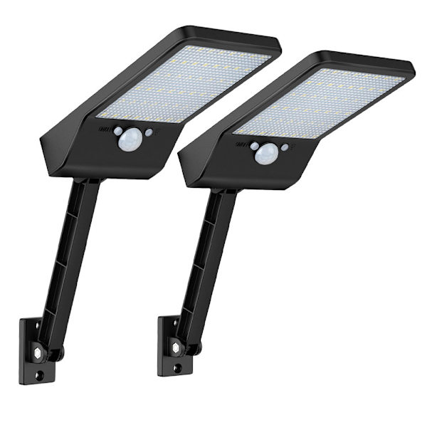 2-pack solcellslampor för utomhusbruk, 48/56 LED-solcellslampor för trädgård, Fe
