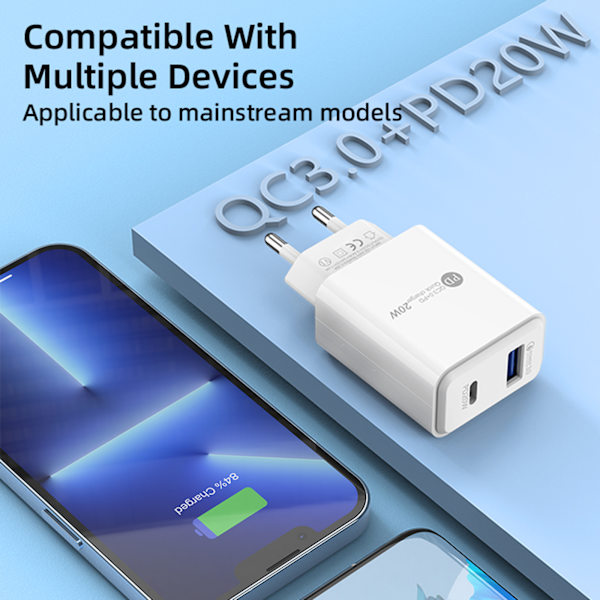 USB-C Snabbladdare Snabbadapter Plug Reseadapter Konverter