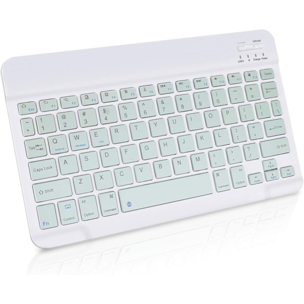Erittäin ohut kannettava langaton näppäimistö, 10" ladattava universal tablettinäppäimistö iPadille/iPhonelle, muu iOS Android Windows Tablet PC Phone, pieni