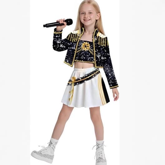 2026 Ny jentedemonjeger pop-sanger Halloween-kostyme scene COS Black version three 100cm