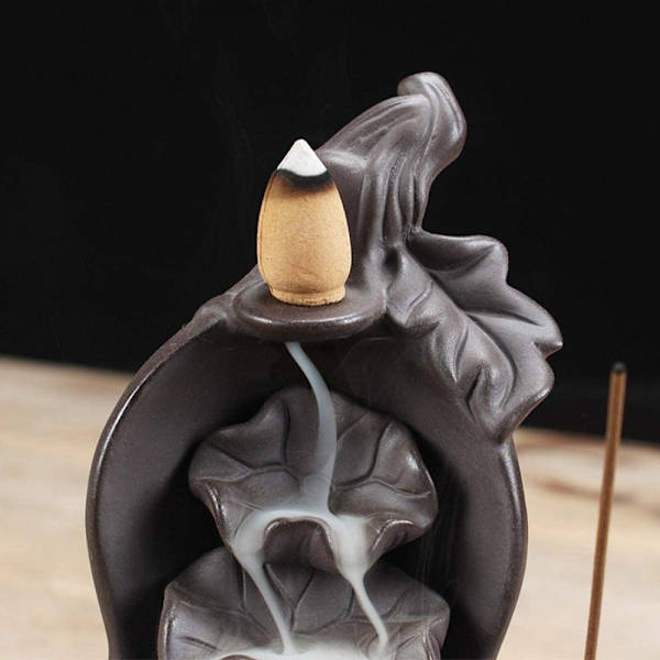 Tilbagevendende røgelsesbrænder - Lotus Buddha - Keramisk Tilbagevendende