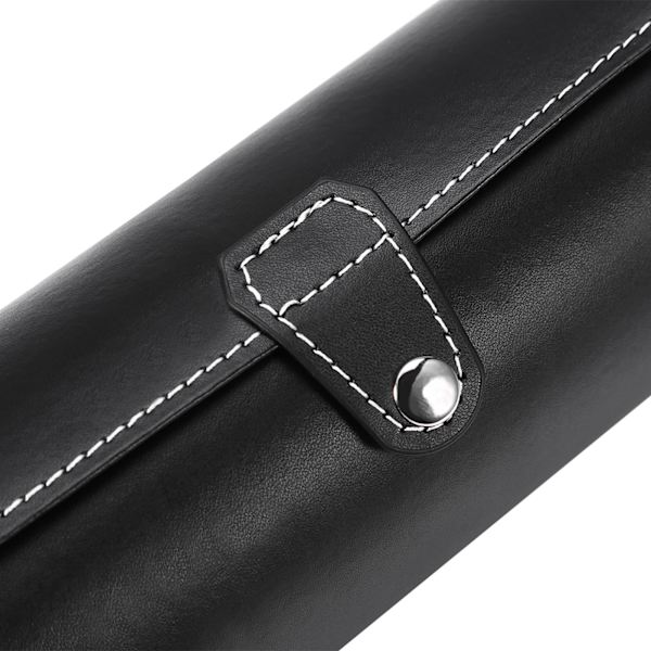 3 Gitter Cylinder Ur Rulleholder Ur Display Etui Smykker Gave Opbevaringsboks (Sort)