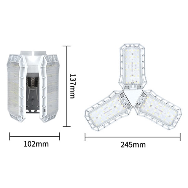 LED växtlampa med hopfällbar fullspektrum växtlampa för