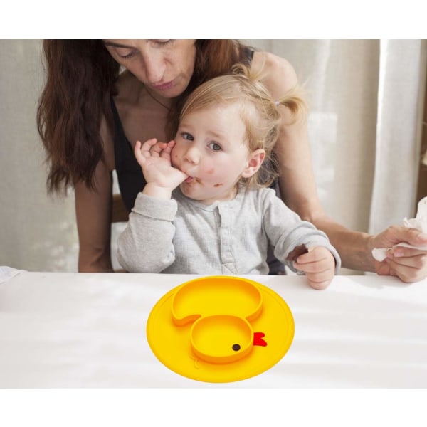 Babyplate Silikon Småbarnsplater Sugebrikke Delt