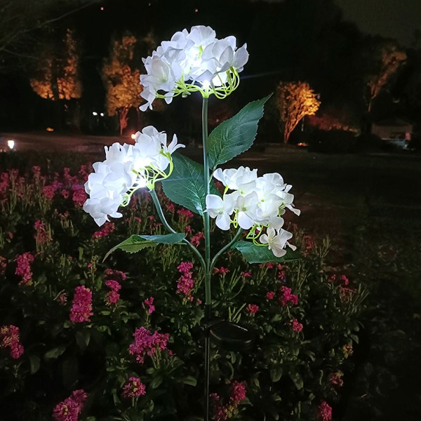 Udendørs solcellelamper, farvede lys, hortensia lys til haven