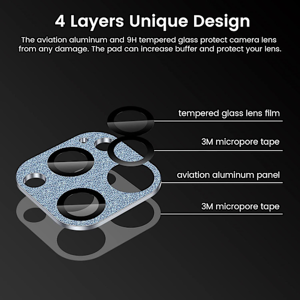 iPhone 13 Pro - iPhone 13 Pro Max kameran linssuojus,