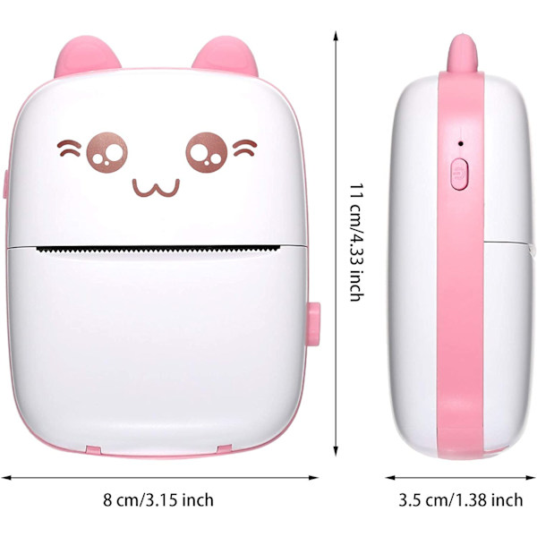 Mini Termisk Fotoprinter Lomme Bærbar Printer Trådløs POS