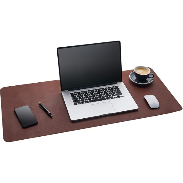 Læder skrivebordspude – 36 X 17 tommer - Skrivebordsmåtte Hjemmekontor Skrivebord