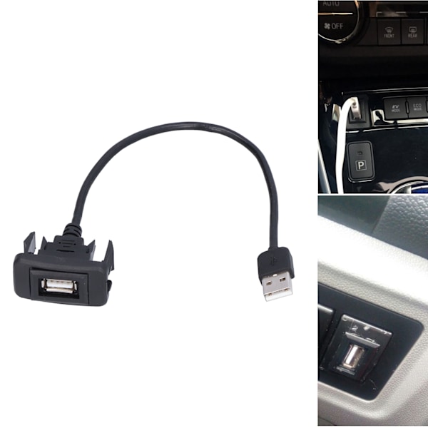 Bil USB-portuttak Fleksibel Forlengelseskabel Ladeadapter Dashbord Flush Mount