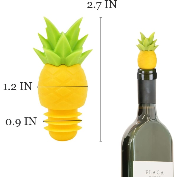 Ananas Vinflaskepropper Morsomme, Silikon Gjenbrukbare