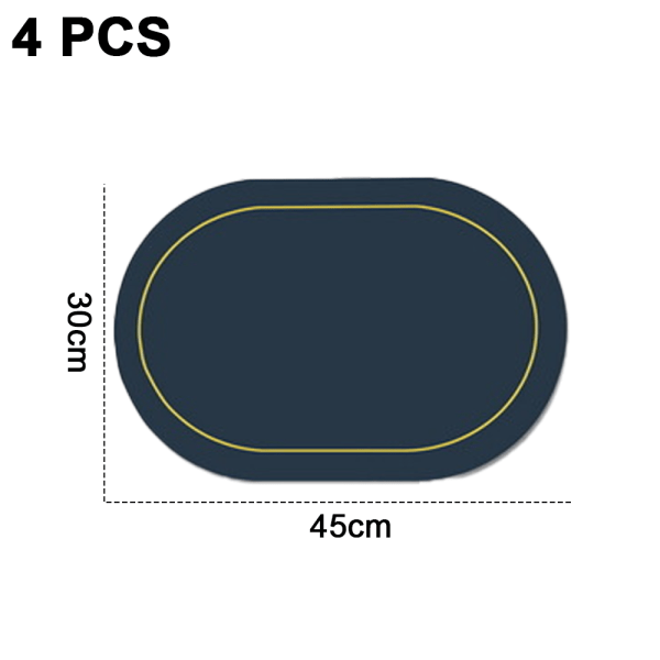 Placestabletter i konstläder Set med 4 - dubbelsidig färg Oval