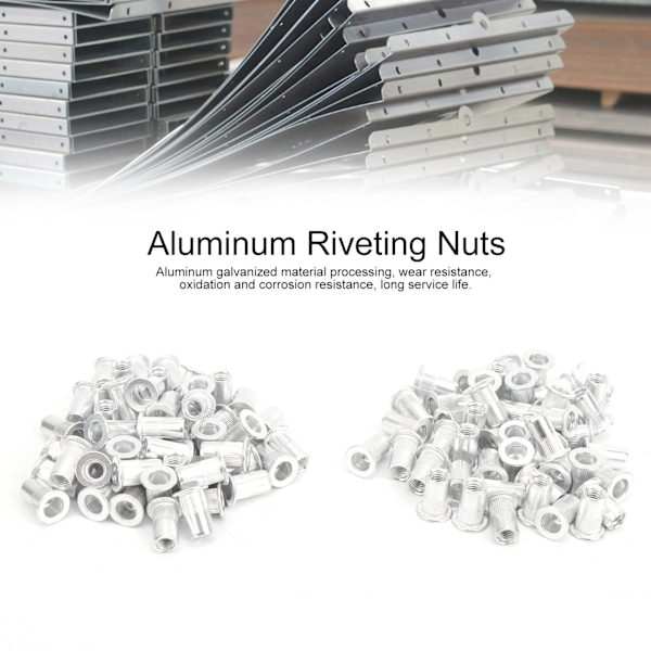 100 stk. Træknitter Mødre Aluminium Fladt Hoved Lodret Hardware Tilbehør WJ‑30045M5