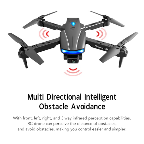 Taitettava lennokki Quadcopter RC Quadcopter 4K HD -kaksoiskameralla LED-valo korkeudenpito 50x zoom kauneuskuvaus reittisuunnittelu