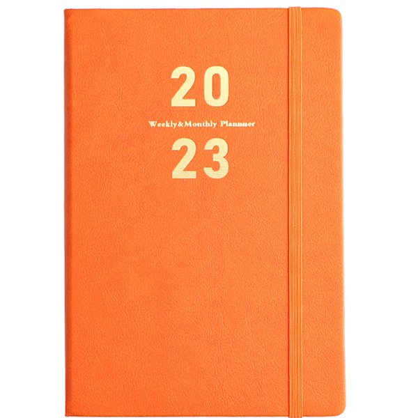 Planlægger 2023, 2023 Agenda bog Hard face notebook med pen,