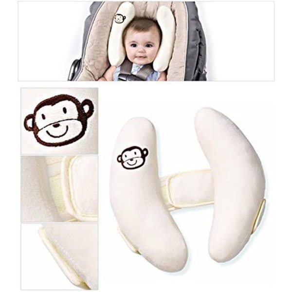Inchant justerbar hodestøtte og nakkestøtte for småbarn, banan