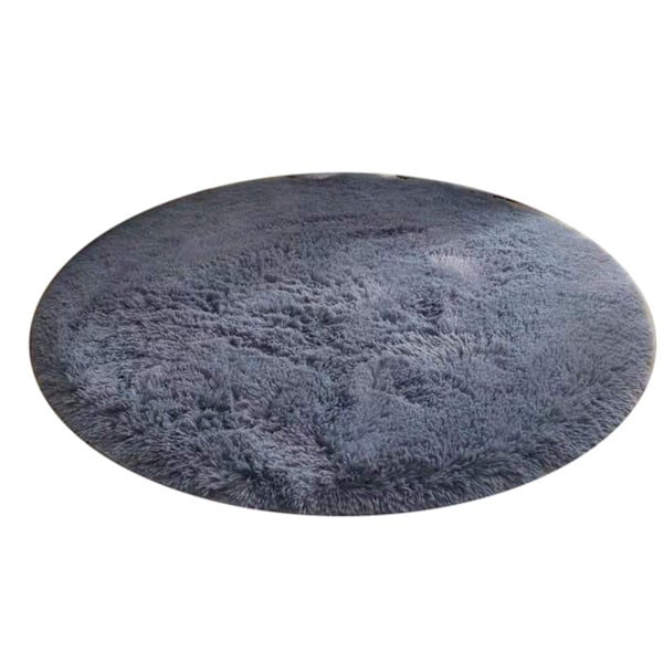 Floor Carpet Polyester Fiber Round Nordic Style Long Plush Soft Shaggy Rug for Home Bedroom Grey