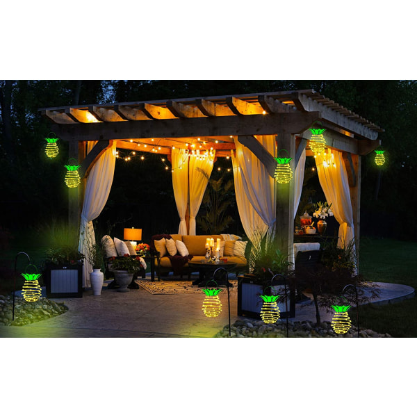 Suurempi 60 LED-ananassolaraulkovalaisin ripustettava lyhty
