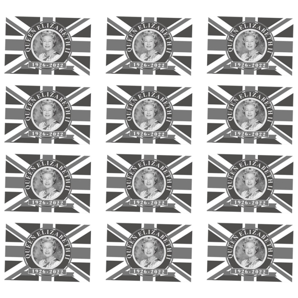 Drottning Elizabeth II handviftande flagga 14cm x 21cm Mini Hand Held F