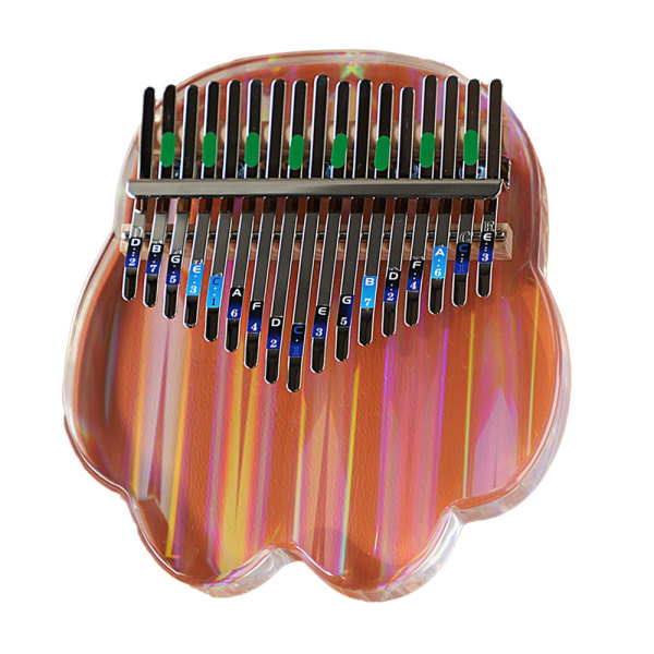 Kalimba tum piano med EVA-skyddsfodral, transparent