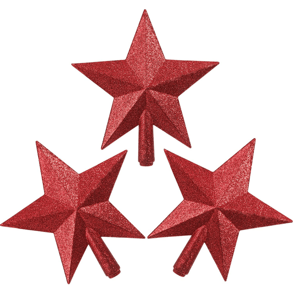 3 stycken 6 tums glittrade julgranstopper Star Treetop