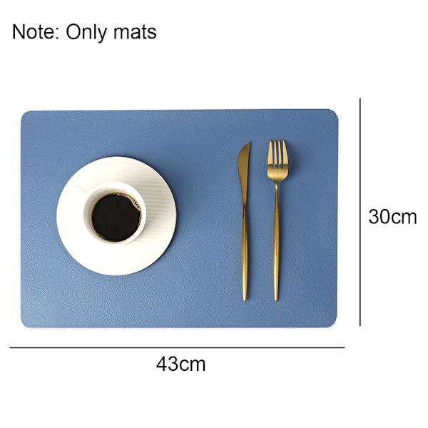 Faux läder placemats, PU bordsunderlägg, set om 4, vattentäta,