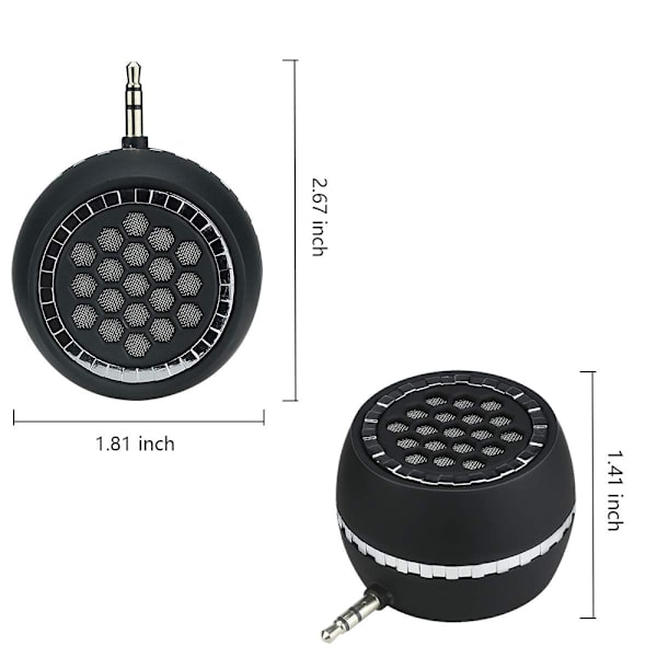 Bärbar högtalare, mini mobiltelefonhögtalare med 3,5 mm AUX-ljudgränssnitt i klar bas mikro USB-kontaktljuddocka för smartphone, iPad,