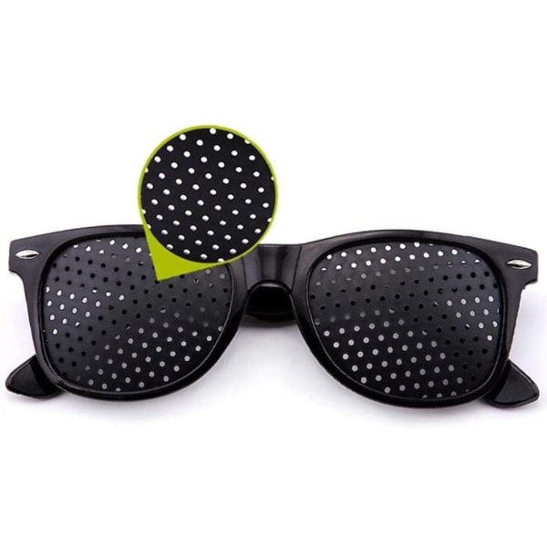 Pinhole Glasses Black Glasses med sammenleggbare stenger