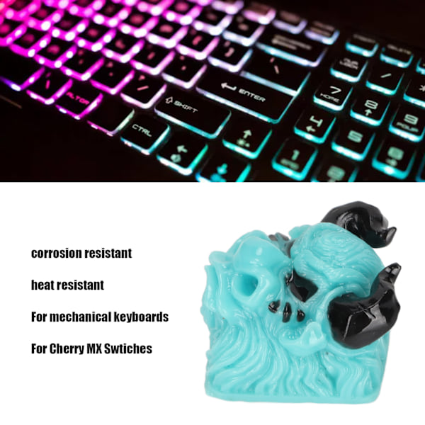 Anpassade Tangentbordstoppar Handgjorda Ko-mönster OEM R4 Gaming Resin Mekaniska Tangentbordstoppar för Cherry MX-brytare Blå