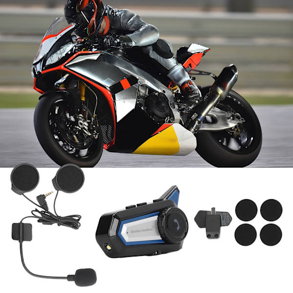 BT31 Motorcykel Bluetooth Hjelm Headset Trådløs Håndfri Stereo Vandafvisende Støjreducerende Headset med Lommelygte