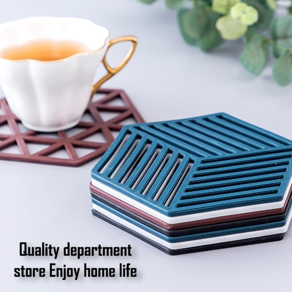 4 stk gryteunderlag - Multi-Use Intricately Carved Insulated