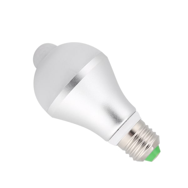 E27 5W PIR Infraröd Automatisk Rörelsesensor LED-lampa Glödlampa för Toalett Parkering Varmvit 3200K