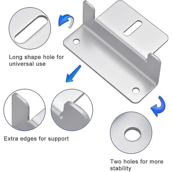 4 stk solcellepanel montering solcellepanel brakett Z-solcelle brakett Z-solcellepanel aluminium braketter med muttere og bolter for campingvogn, båt, bil, lastebil