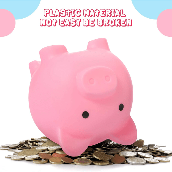 2 Pieces Cute Piggy Bank Cute Plastic Pig Money Bank Adults