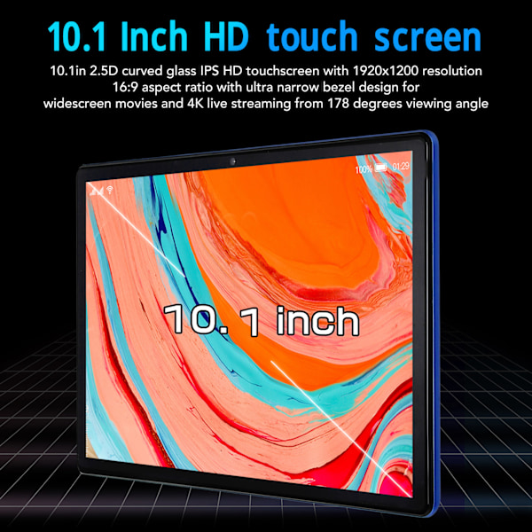 10,1 tums surfplatta blå Octa Core CPU 8 GB RAM 128 GB ROM 8800 mAh dubbel kamera spelsurfplatta för familjekontor 100–240 V EU-kontakt