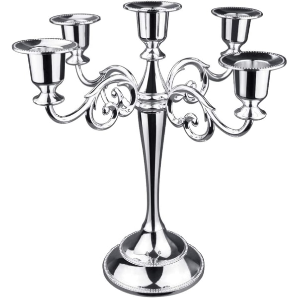 Metallinen kynttilänjalka, 5-vartiset puhtaat kynttilänjalat pilarille