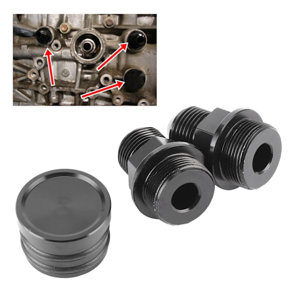 Bagagerumsventilationsfittings Prop M28 til 10AN Adapter Tilbehør Passer til Honda B16 B18C Sort
