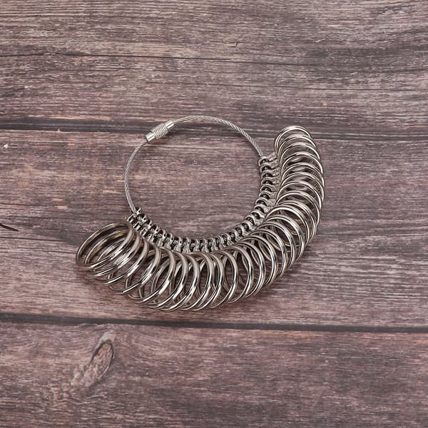 Solid Metal Finger Gauge Ring Mandrel Sizer Måling Størrelsespind Smykkeværktøj