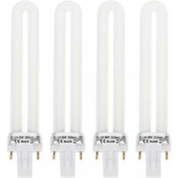 --4 stk U-formet erstatning 9W 365nm UV-lysrørpære for hjem UV-lampe lys neglkunst DIY