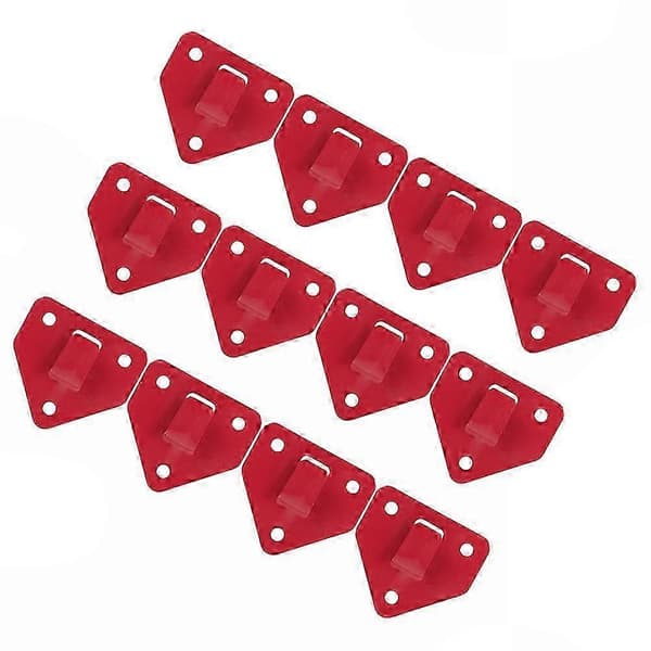 12-pack kraftiga väggkrokar för brandsläckare, hållbara fästen för säker montering 6.20X6.20X0.80CM Red